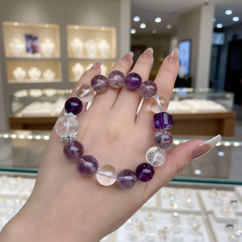 The Bing Fire Five Elements feng shui bracelet shown with its elegant real shot.