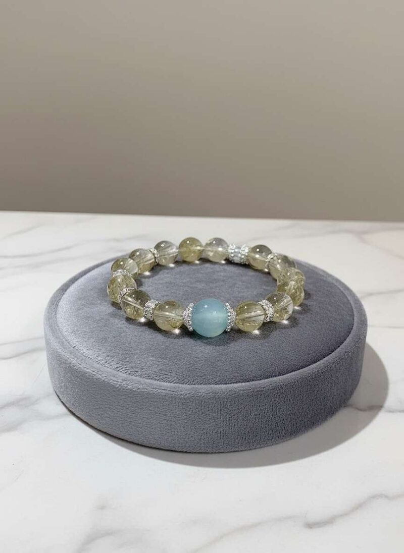 The Sagittarius Zodiac feng shui bracelet shown with its elegant real shot.