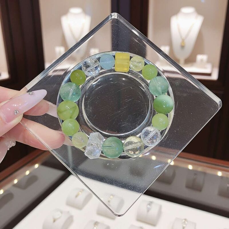 The Chinese Monkey Zodiac feng shui bracelet shown with its elegant real shot.