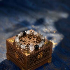 A Ren Water crystal bracelet with smoky quartz beads.