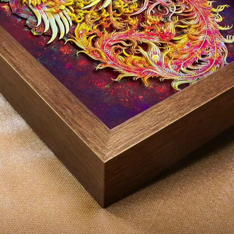 Historical comparison of the modern 3D Chinese Paper Cutting Fenghuang alongside ancient Hemudu Ivory carvings and Bronze vessels depicting the Sun Bird.