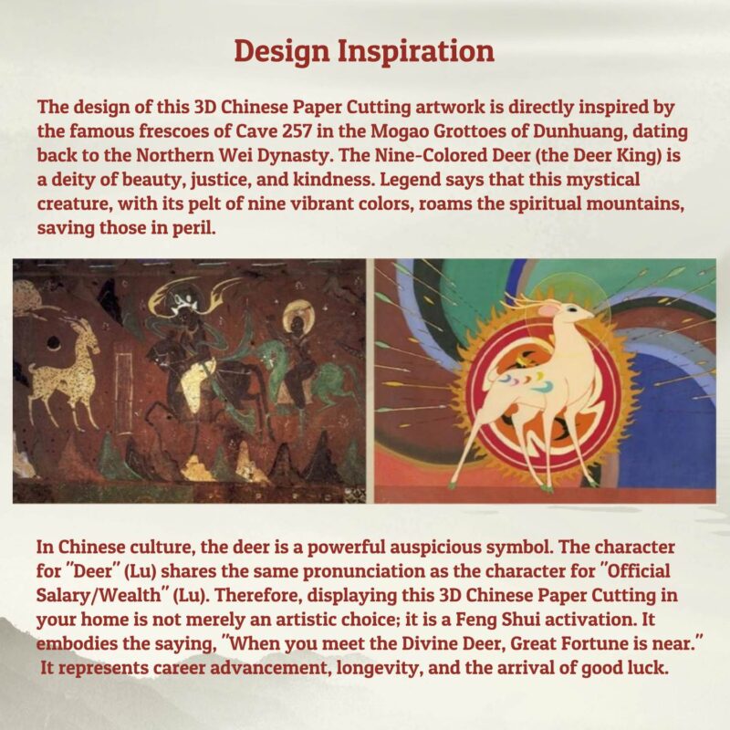 The story of chinese paper cutting nine colored deer.