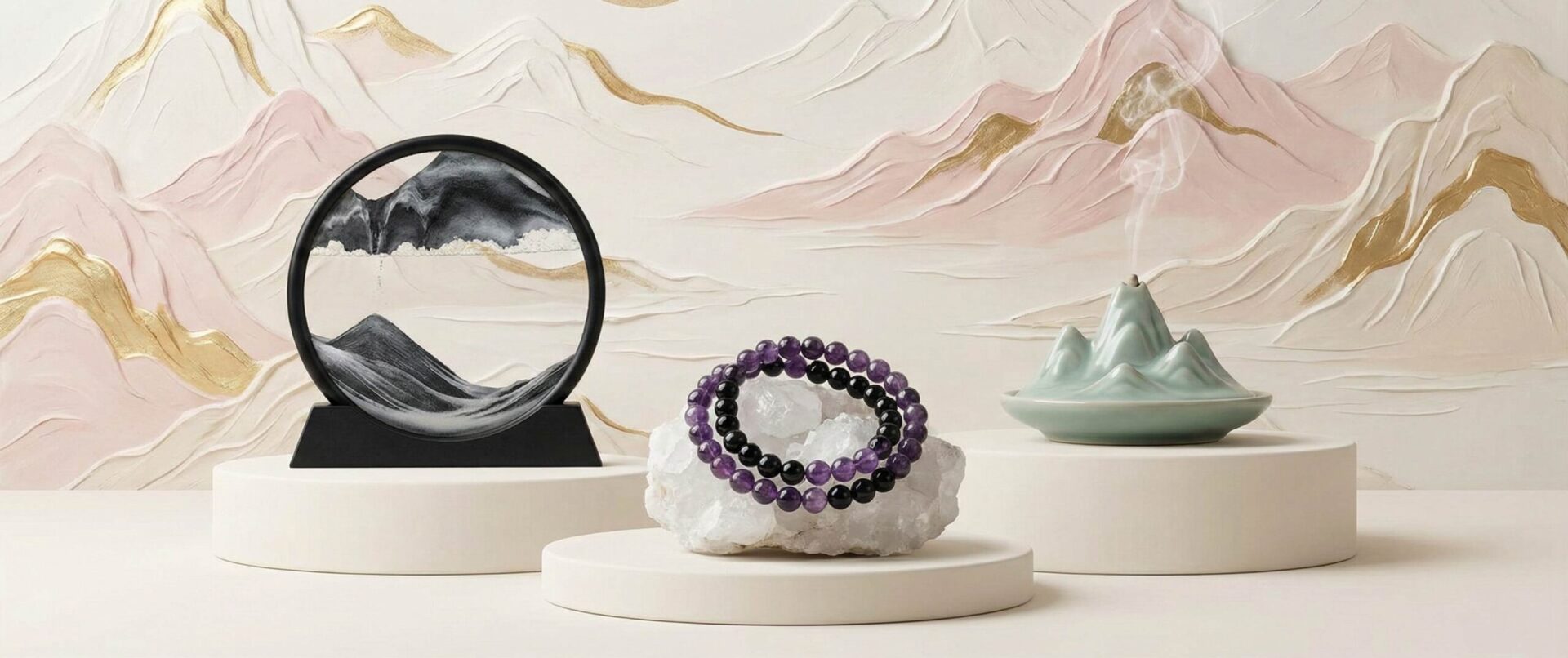 A high-quality, handcrafted crystal bracelet, hanging elegantly against a neutral background.