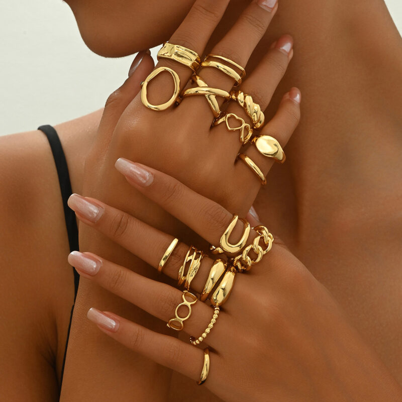 bohemian vintage gold ring set2 cover
