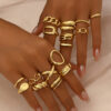 bohemian vintage gold ring set2 model