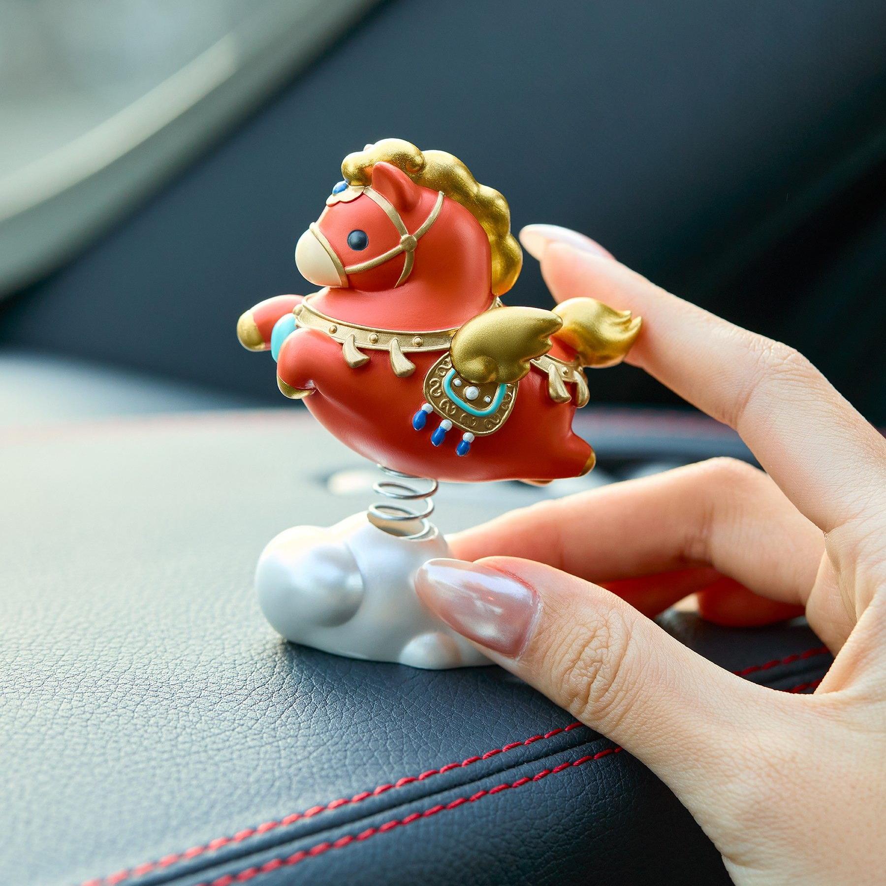 bouncing horse car dashboard ornament cover
