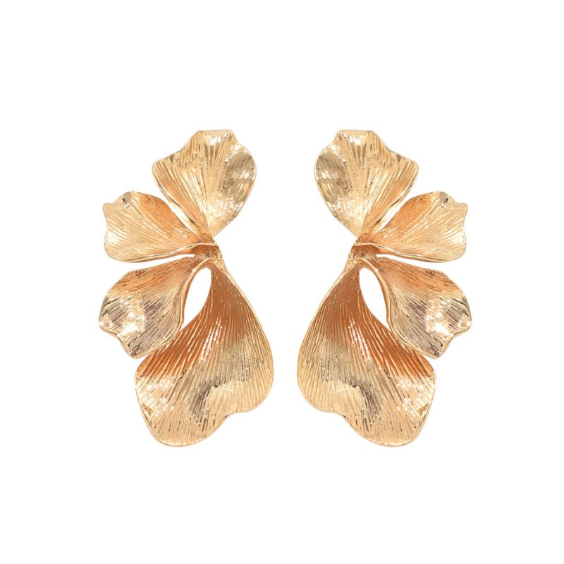 Chunky Gold Leaf Earrings