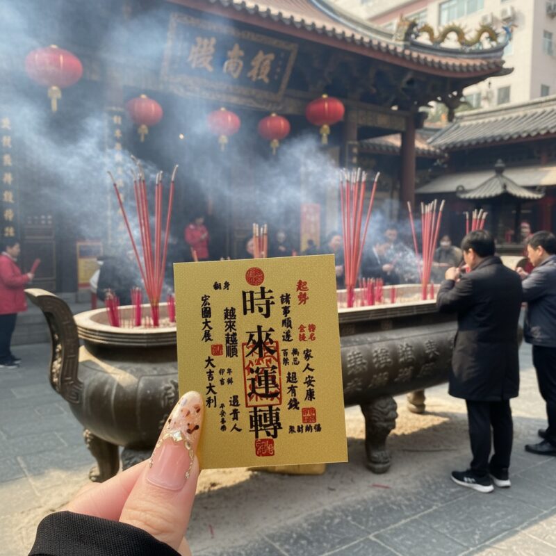 gold fulu talisman luck temple