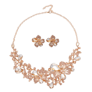 Luxury Crystal Glass Party Jewelry Set- Metal2