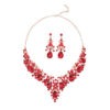 Luxury Crystal Glass Party Jewelry Set red