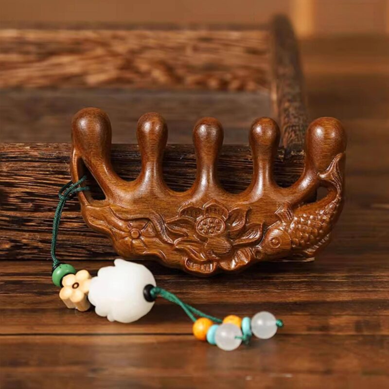 Sandalwood Comb and Mirror Set comb