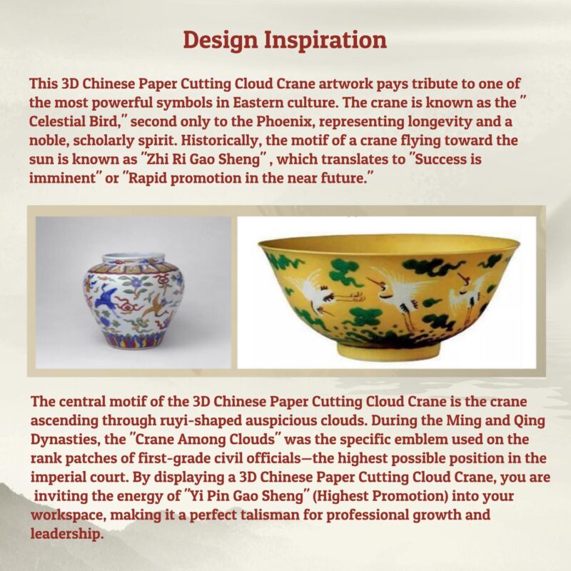 3D Chinese Paper Cutting Cloud Crane