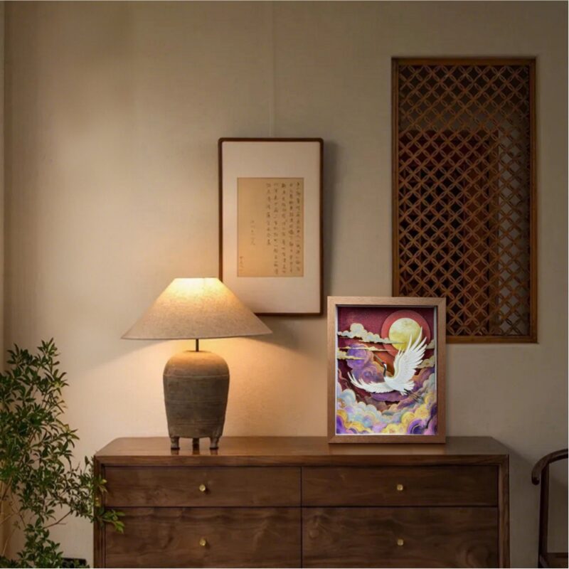 3D Chinese Paper Cutting Cloud Crane