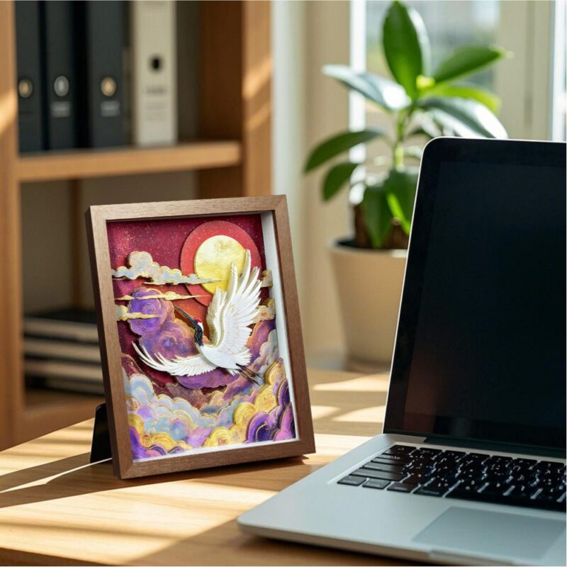 3D Chinese Paper Cutting Cloud Crane