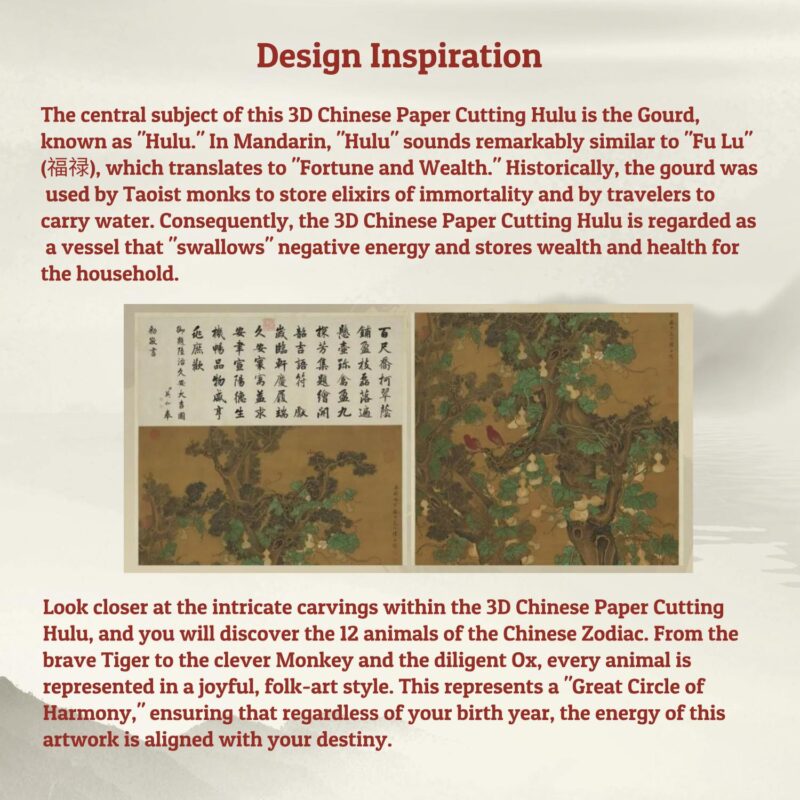 3D Chinese Paper Cutting Hulu
