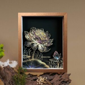 3D Chinese Paper Cutting Water lily cover