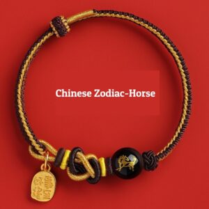 Buddha Stones Chinese Zodiac String horse