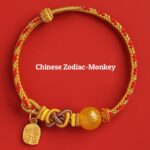 Buddha Stones Chinese Zodiac String monkey
