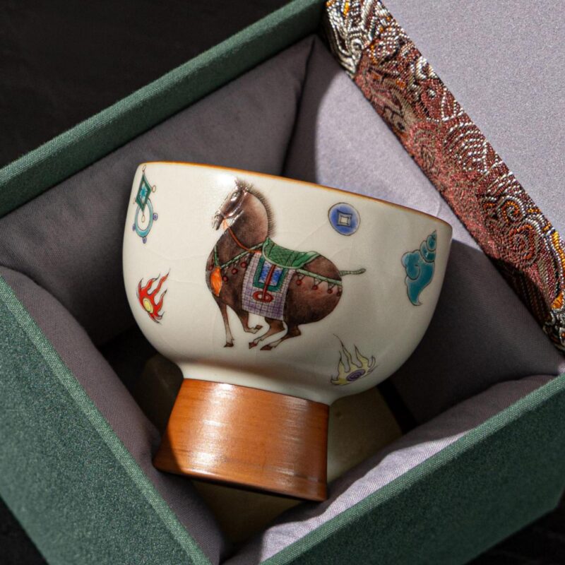 Buddha Stones Ru Kiln Tang Horse Cup
