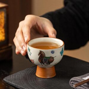 Buddha Stones Ru Kiln Tang Horse Cup cover