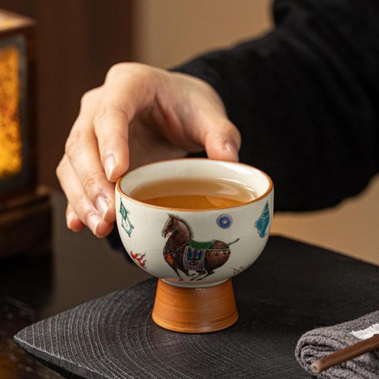 Buddha Stones Ru Kiln Tang Horse Cup cover