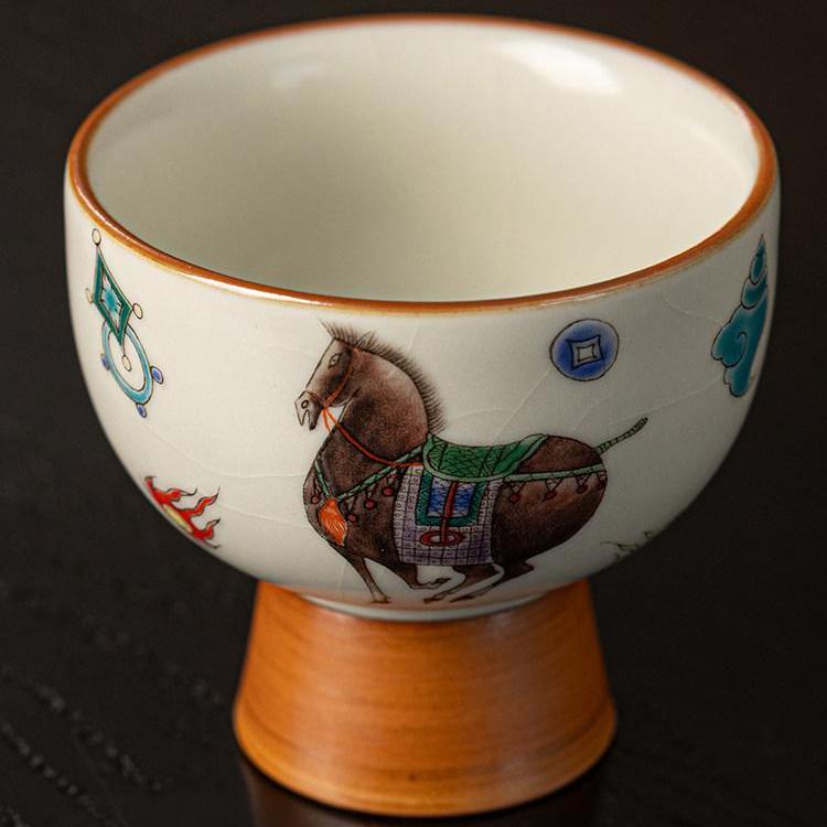 Buddha Stones Ru Kiln Tang Horse Cup