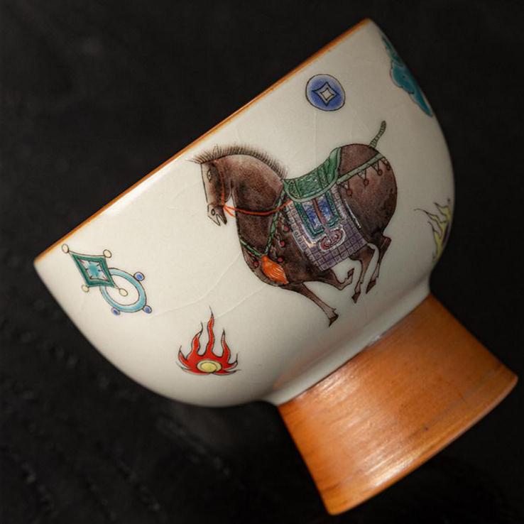 Buddha Stones Ru Kiln Tang Horse Cup