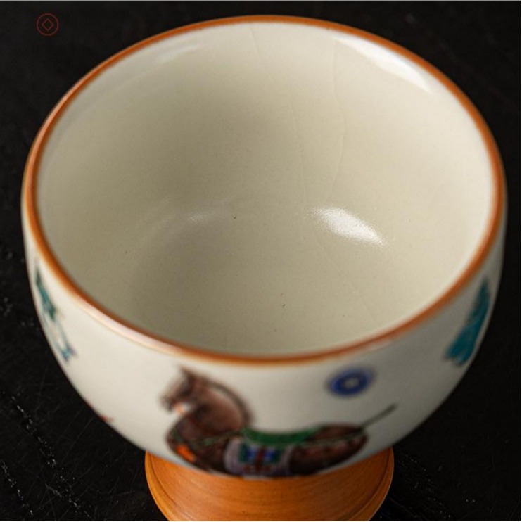 Buddha Stones Ru Kiln Tang Horse Cup
