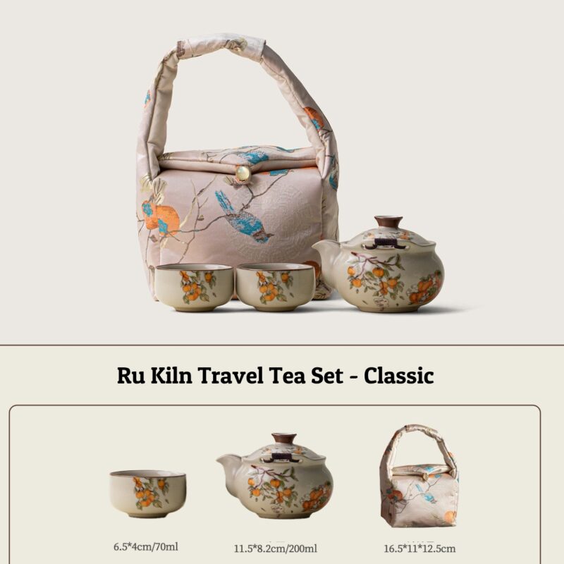 Buddha Stones Ru Kiln Travel Tea Set