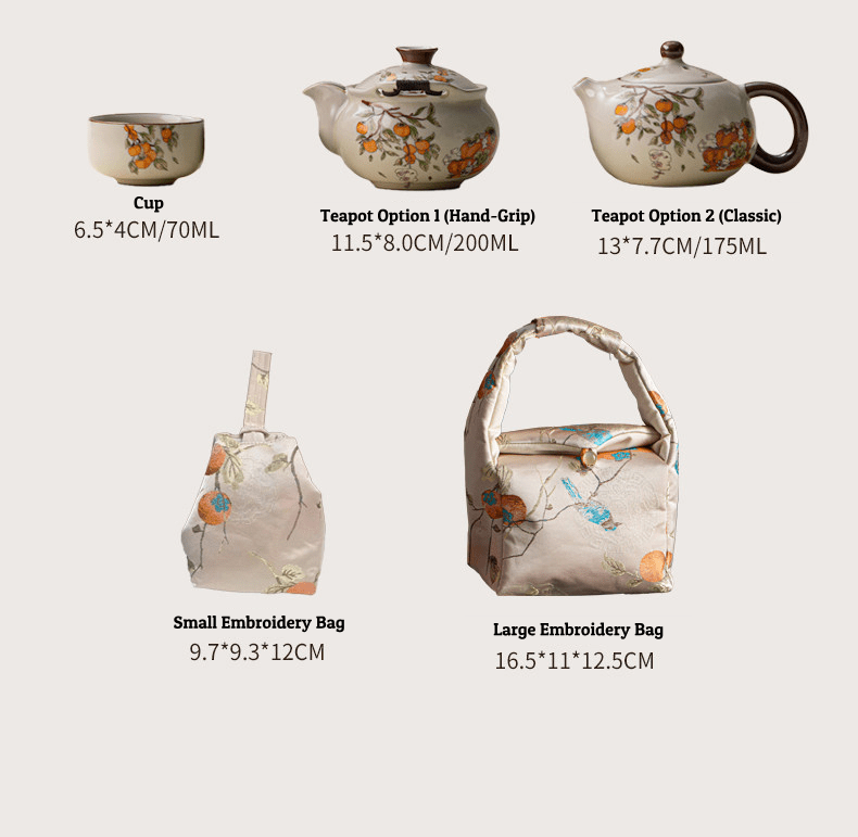 Buddha Stones Ru Kiln Travel Tea Set