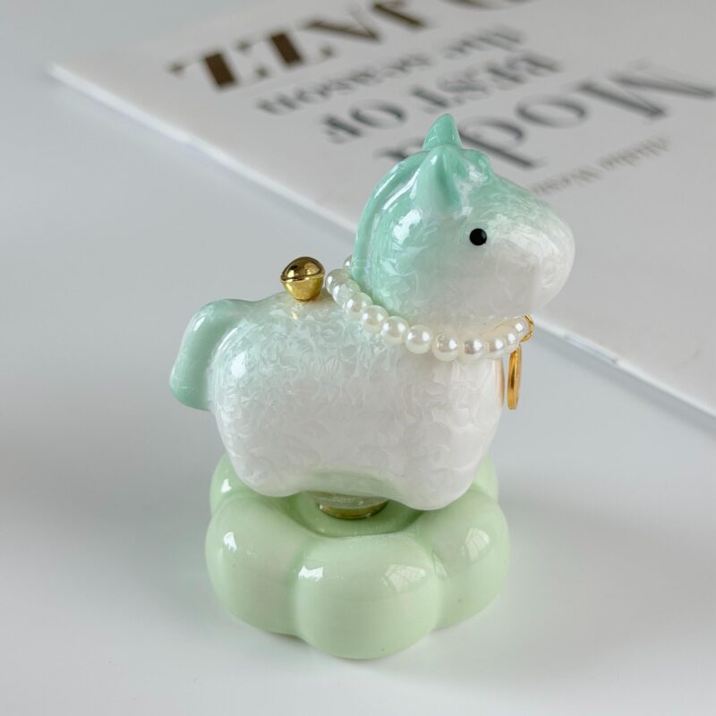 Lucky Ceramic Horse Figurine Green