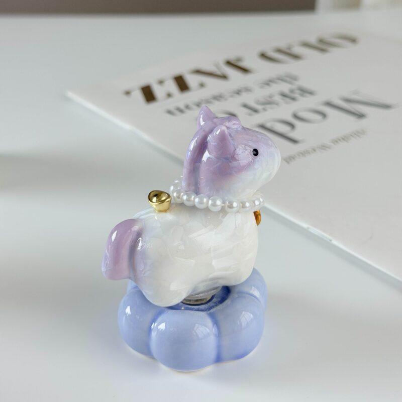 Lucky Ceramic Horse Figurine purple