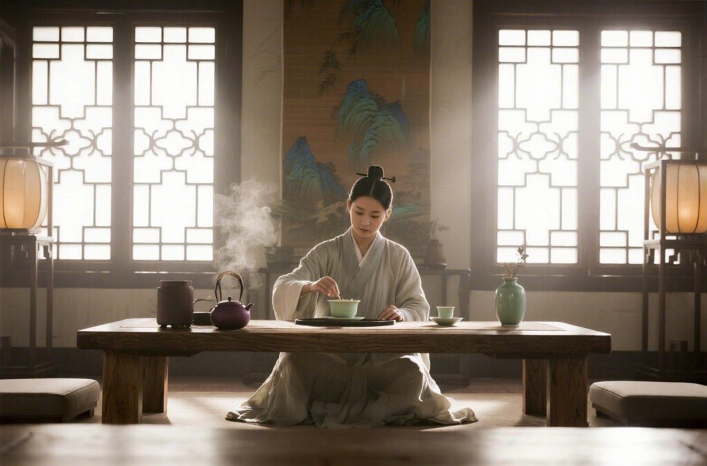 luxury oriental tea set gift cover