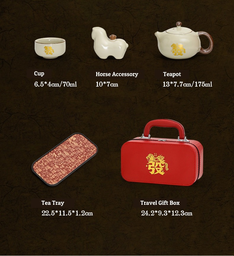 Ru Kiln One Pot Two Cups Tea Set Gift Box