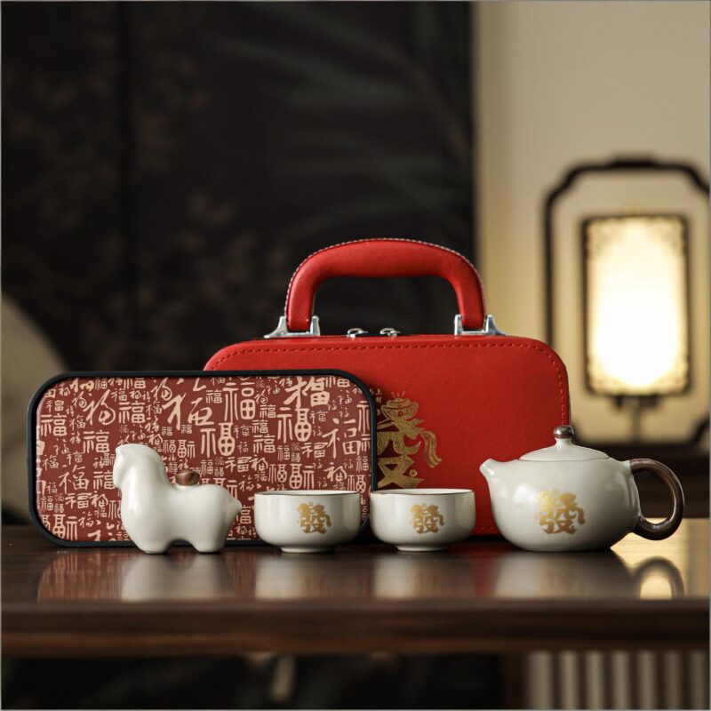 Ru Kiln One Pot Two Cups Tea Set Gift Box