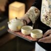 Ru Kiln One Pot Two Cups Tea Set Gift Box