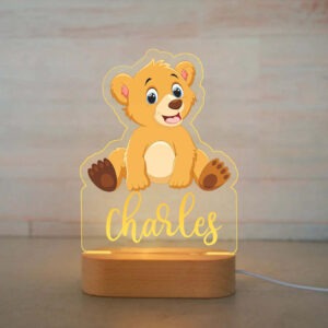 Personalized Kids Night Light Custom Name Lamp - Bear Style