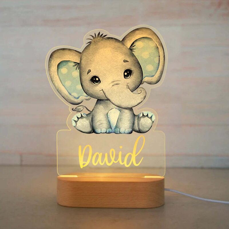 Personalized Kids Night Light Custom Name Lamp - Blue Style