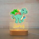 Personalized Kids Night Light Custom Name Lamp - Dinosaur Style