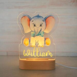 Personalized Kids Night Light Custom Name Lamp - Dumbo Face Style