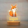 Personalized Kids Night Light Custom Name Lamp - Fox Style