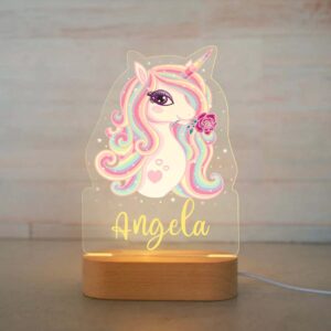 Personalized Kids Night Light Custom Name Lamp - Rainbow Style