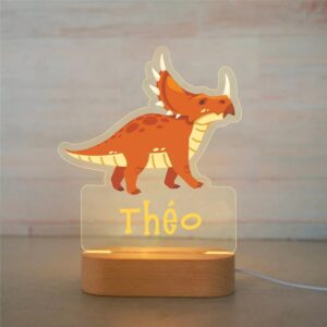 Personalized Kids Night Light Custom Name Lamp - Rhino Style