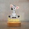 Personalized Kids Night Light Custom Name Lamp - Zebra Style