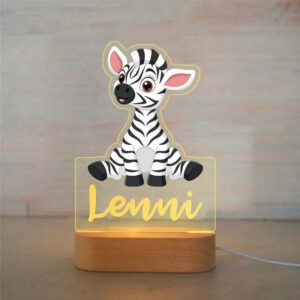 Personalized Kids Night Light Custom Name Lamp - Zebra Style