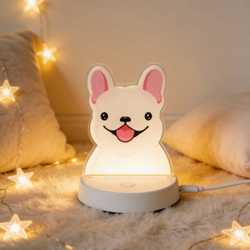 Custom Puppy Night Light Cream French Bulldog